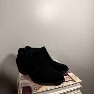 Lucky Brand Black Ankle Suede Booties Size 7 1/2